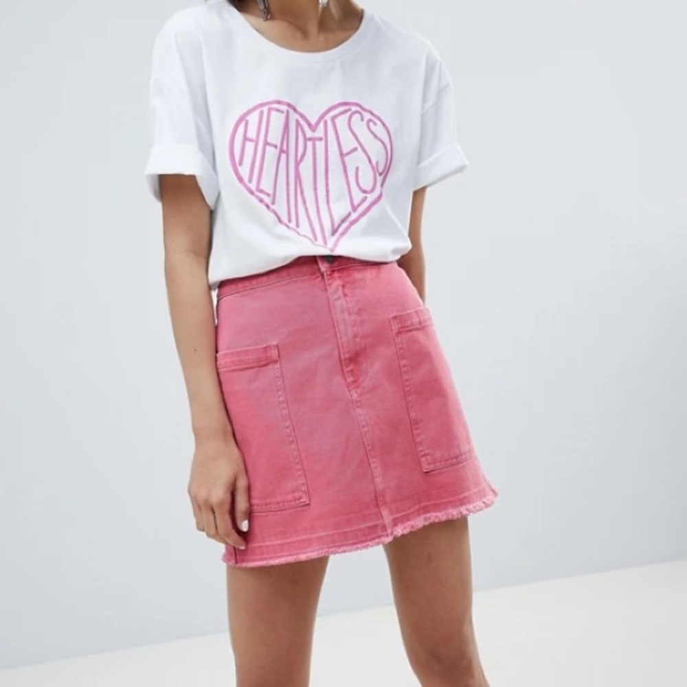 Nordstrom Pieces Denim Skirt With Pockets